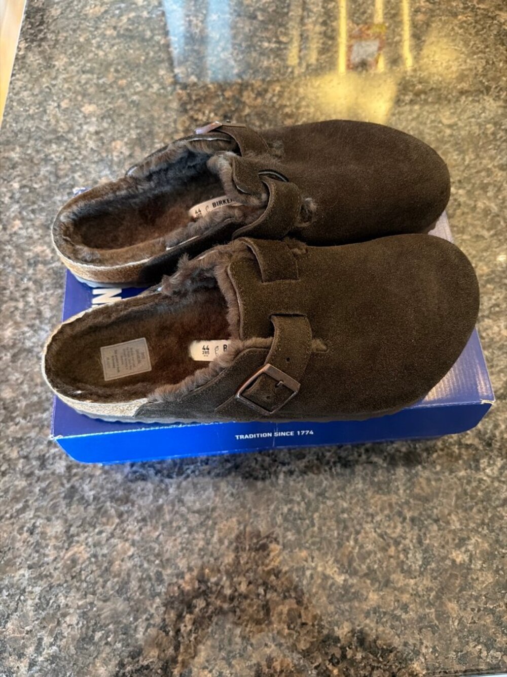 Birkenstock Boston Shearling Clog — Mocca Suede | Men's 11 | New